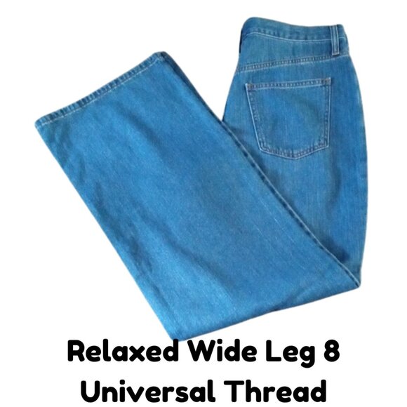Relaxed Wide Leg High Rise Jeans by Universal Thread 8 - Picture 1 of 13